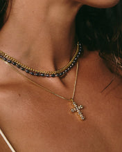 Load image into Gallery viewer, LAJ Rosette Cross Charm Necklace
