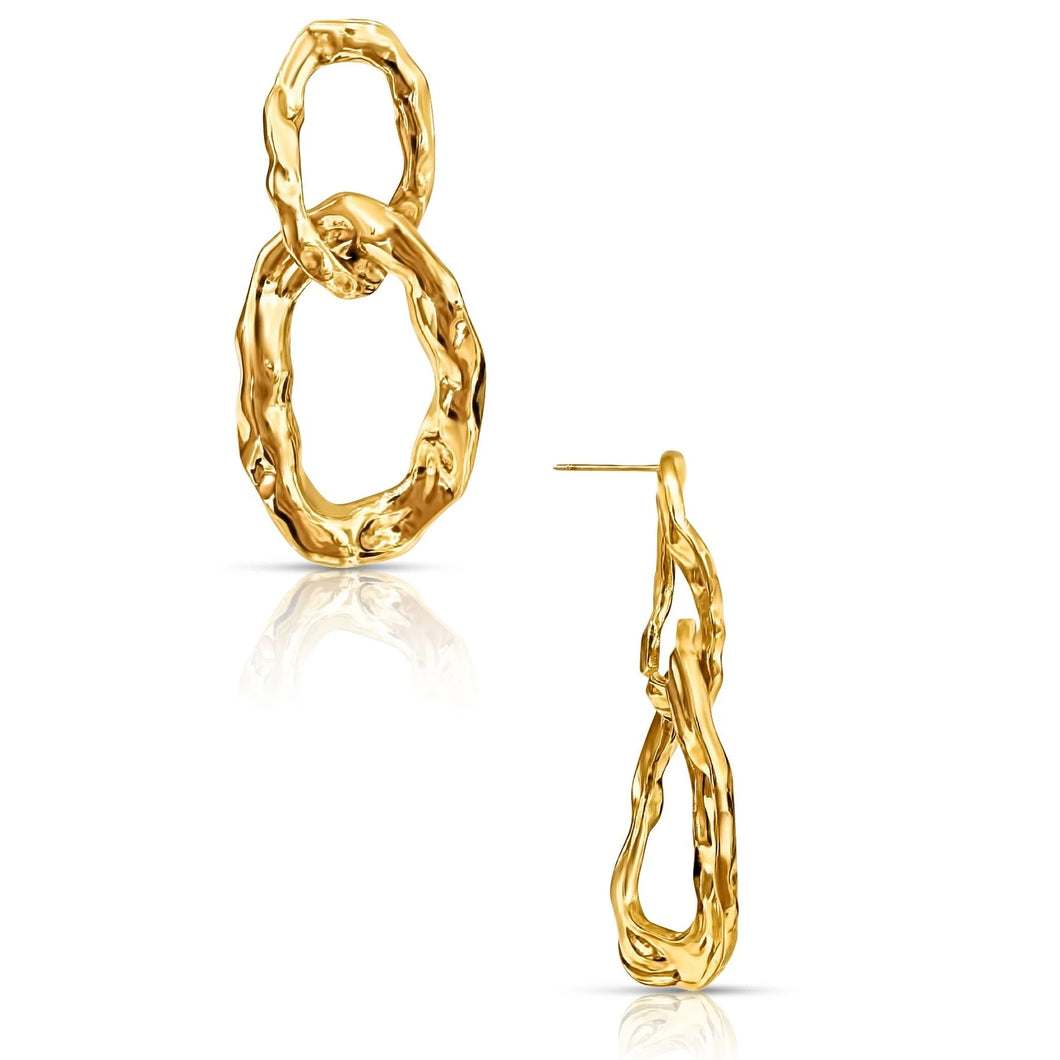 EV Lorah Hammered Link Drop Earrings