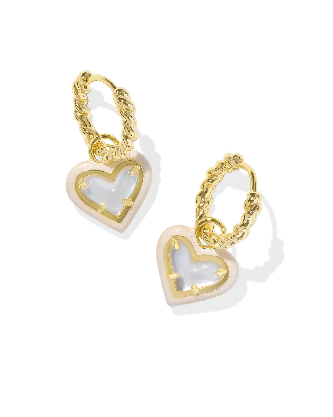 KS Ari Heart Enamel Frame Huggie Earrings