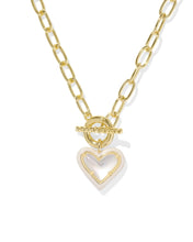 Load image into Gallery viewer, KS Ari Heart Enamel Frame Link and Chain Necklace
