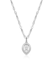 Load image into Gallery viewer, LAJ Pear Double Bezel Charm Necklace
