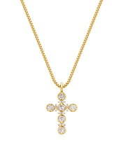 Load image into Gallery viewer, LAJ Rosette Cross Charm Necklace
