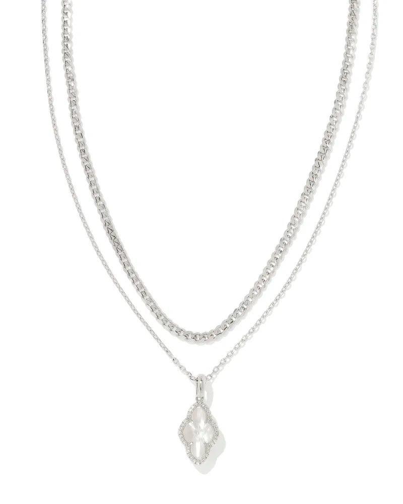 KS Abbie Pave Frame Multi Strand Necklace