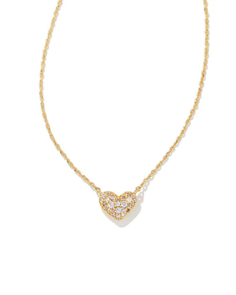 KS Ari Pave Crystal Heart Necklace