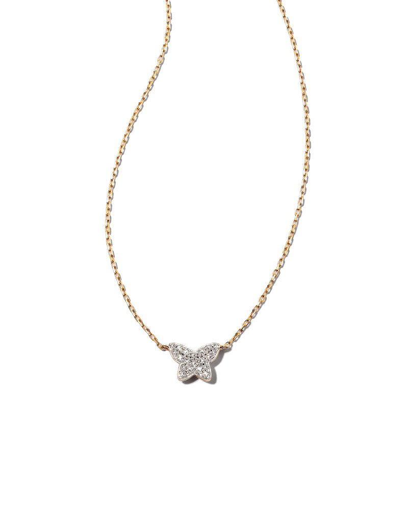 KS 14k Butterfly Pendant Necklace