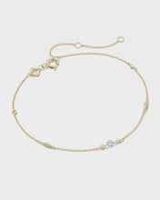 Load image into Gallery viewer, KS 14k Floating Lab Grown White Diamond Delicate Chain Bracelet
