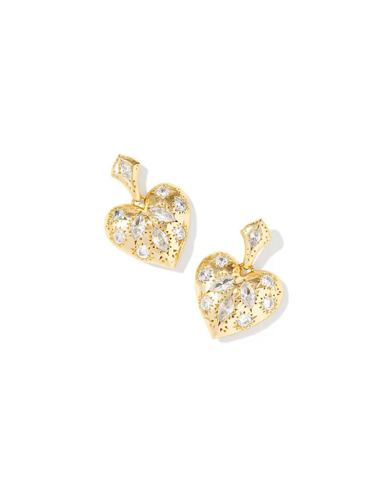 KS Holland Heart Drop Earrings