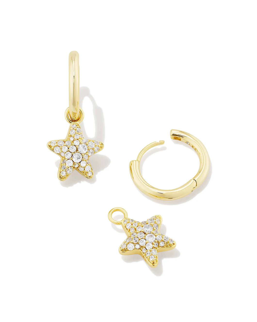 KS Jae Star Pave Huggie Earrings