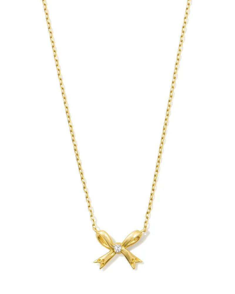 KS 14k Diamond Accent Bow Necklace