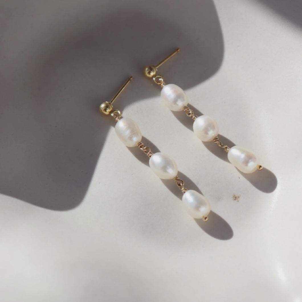 TKN Trillium Pearl Drop Earrings