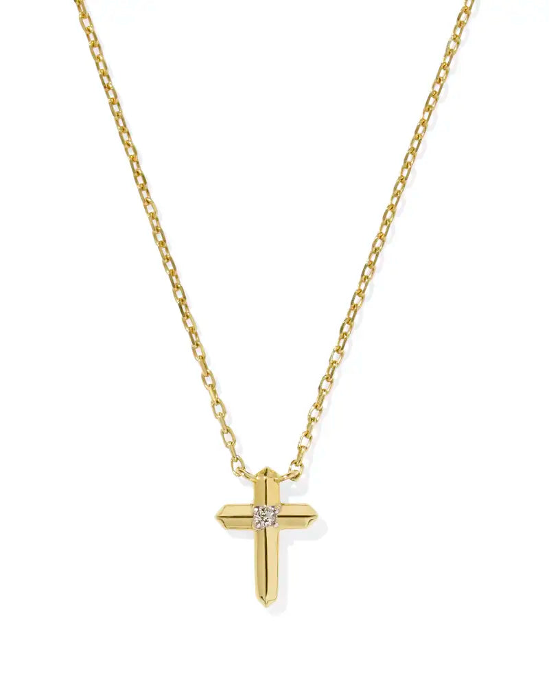 KS 14k Diamond Accent Cross Necklace